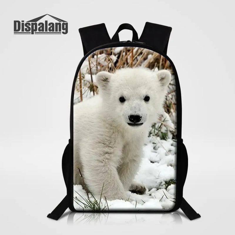 3D Polar Bear Girls Schoolbag Kids Shoulder Bag