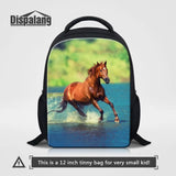 Crazy Horse Pattern Student Schoolbag Casual Children Book Bag Mochila