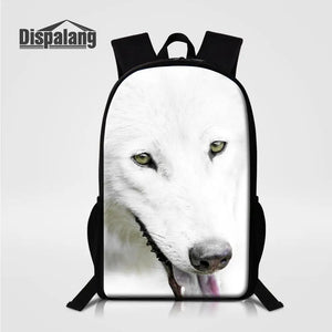 Crazy Wolf School Bags Animal Print Schoolbag Backpack Teen Girls Bookbags