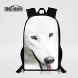 Crazy Wolf School Bags Animal Print Schoolbag Backpack Teen Girls Bookbags