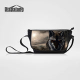 Canvas Messenger Bags Wolf Animal Print Handbags Large Laptop Shoulder Bag