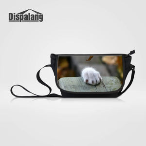 Cat Animal Print Canvas Shoulder Bag for Women