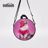 Cat With Hat Round Women Messenger Bag Girls Schoolbag
