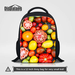 3D Fruits Print Small School Bag for Boys