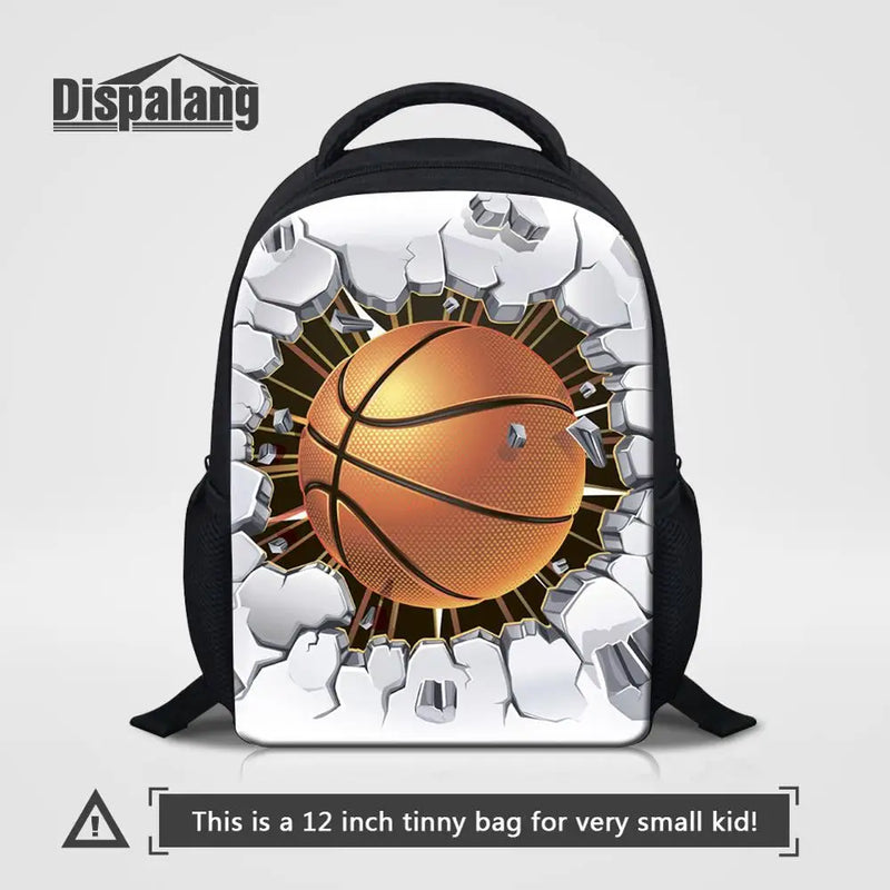 Kids Shoulder Bag Basketball Prints School Bag Satchel Backpack