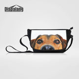 Dog Print Crossbody Bag Animal Canvas Messenger Business Casual