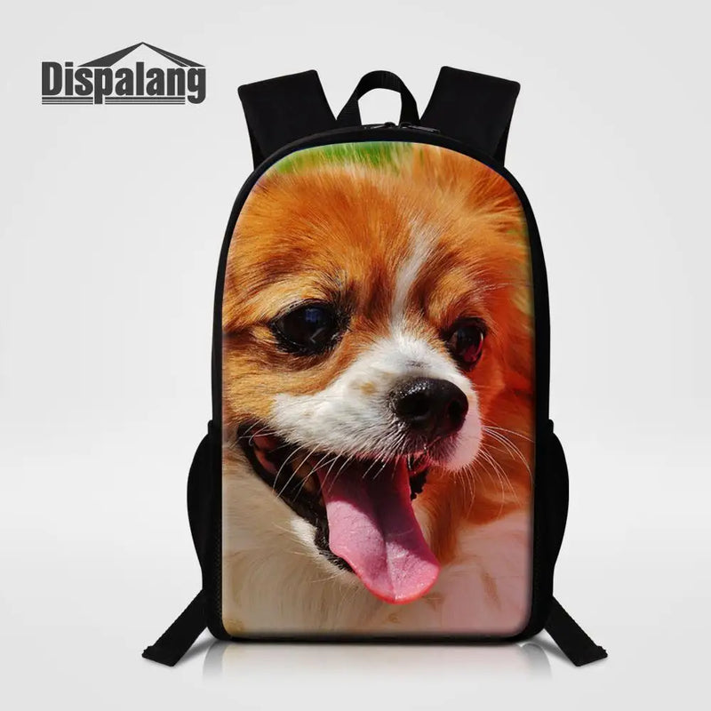 Dog Print College Backpack for Teenagers School Travel Rucksacks