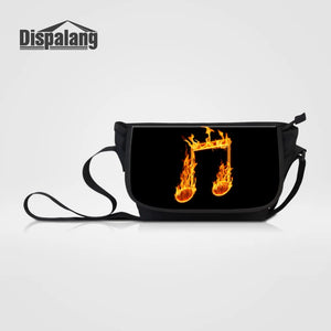Canvas Messenger Bag Music Note Print Crossbody Business Shoulder Bag