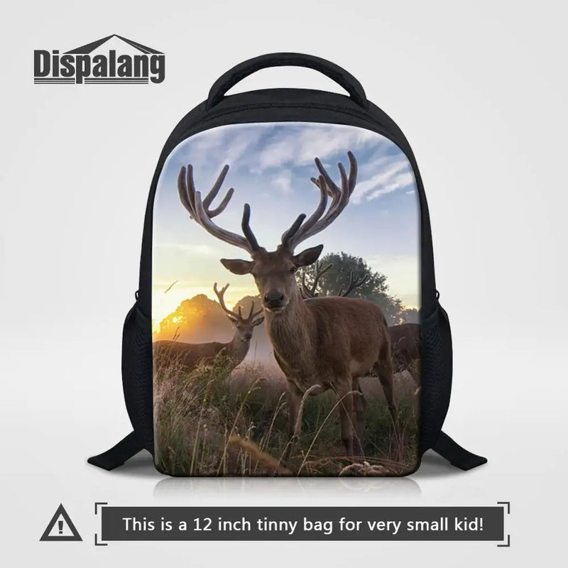 Elk Prints Kids Schoolbag Toddler Shoulder Bag Small Children Backpack