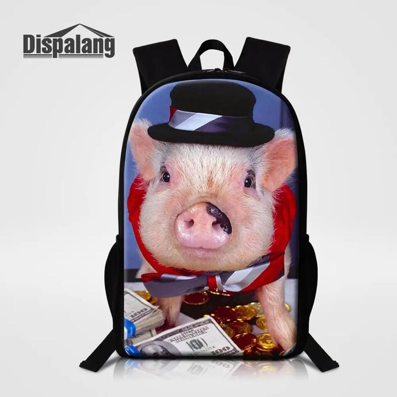 Elephant Print Backpack for Women Men Kids Travel Shoulder Bag