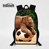 Elephant Print Backpack for Women Men Kids Travel Shoulder Bag