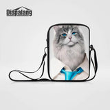 Cat Prints Girls Messenger Bag Women Shoulder Bags Casual Mini Cross Body Bag