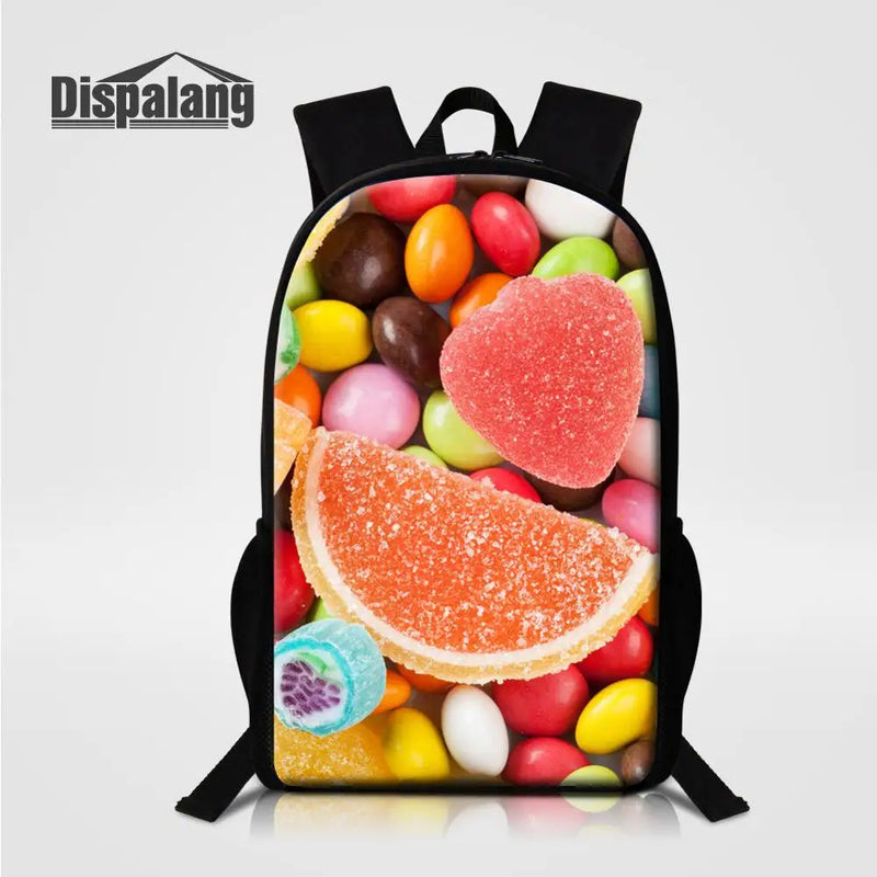Kids School Bag Candy Print Breathable Backpacks