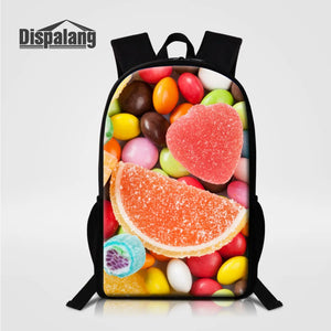 Kids School Bag Candy Print Breathable Backpacks