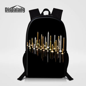 Screw Print School Bag for Teens Double Shoulder Kids Bookbag