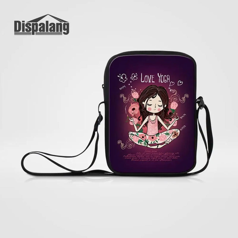 Yoga Print Mini Crossbody Messenger Bag