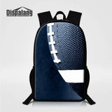 Foot Ball Print School Backpack for Men Women
