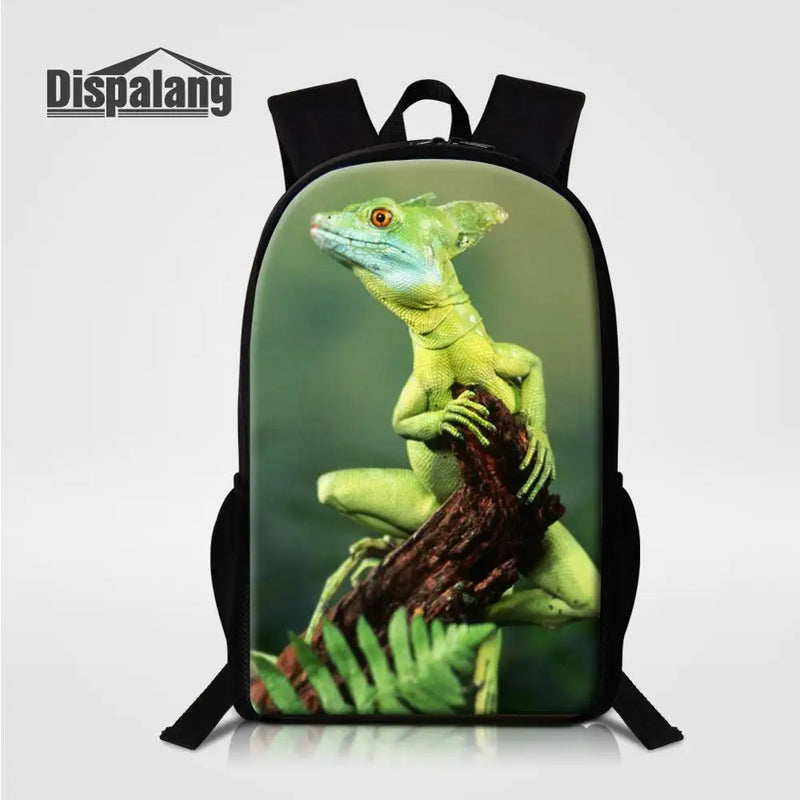 Animal Lizard Print School Backpack for Kids