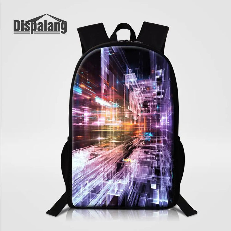 Space Print School Backpack for Women Men Large Knapsack