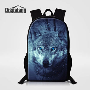 Animal Wolf Print Schoolbag for Teenager Girls Kids Children Bookbag