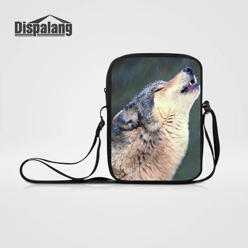 Wolf Printing Crossbody Bag For Women Casual Shoulder Small Sling Bag