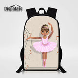 Ballet Printing School Backpack for Women, Large Shoulder Bag 16 Inch