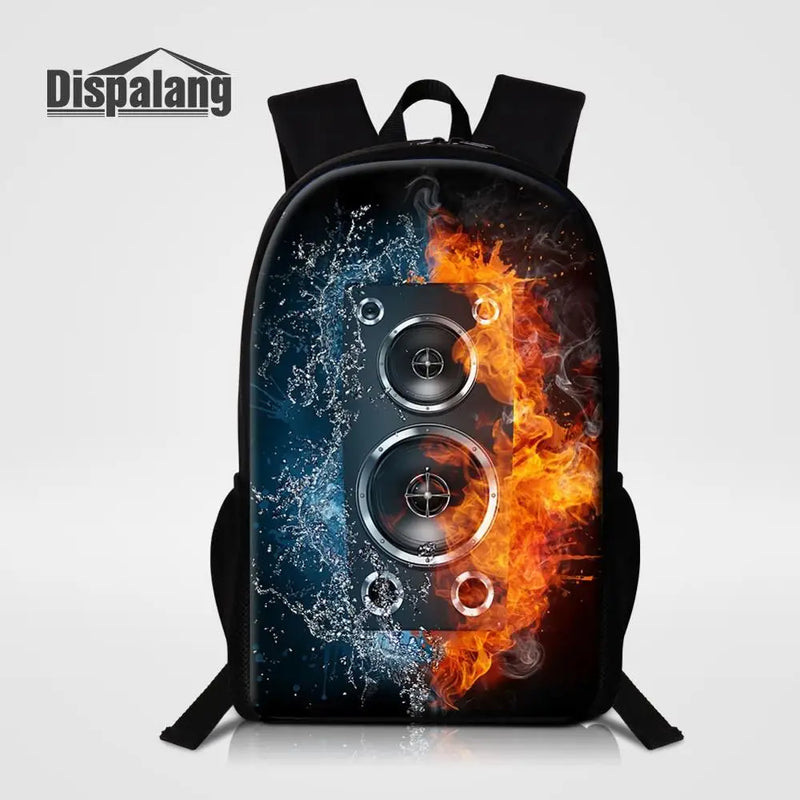 Flame Children School Backpack Teenagers Big Capacity Boys Girls