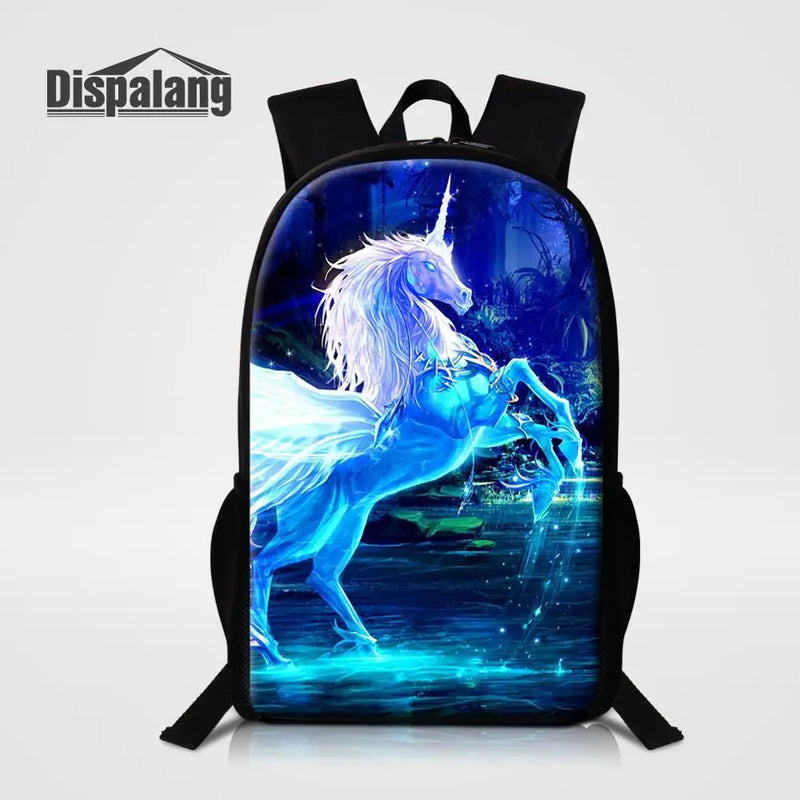 Horse Print School Bags for Girls Boys Backpack in Primary School Backpacks