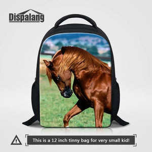 Horse Print Small School Bags For Kids Animal Backpack