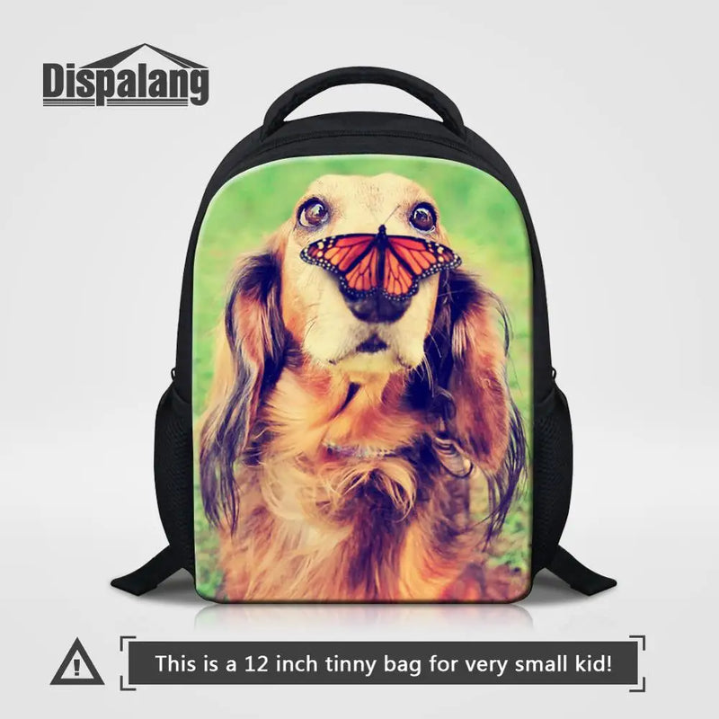 Dog Print School Backpack for Girls