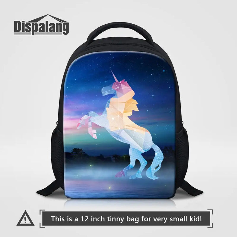 Unicorn Mini School Backpack Horse Print Kids School Bag For Boys