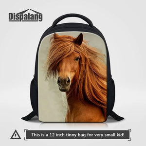 Kindergarten School Bags Small Backpack for Girls Boys Horse Animal Printing