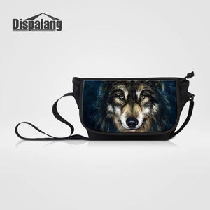 Animal Print Laptop Shoulder Bag Wolf Crossbody Bag Casual Travel Bag