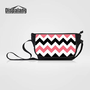 Large Capacity Messenger Bag Striped Print Students School Shoulder Bag