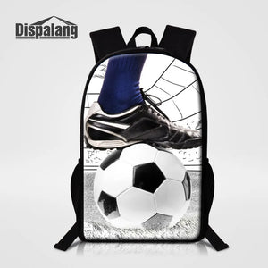 Large Football Pattern School Backpack for Girls Boys
