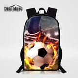 Large Football Pattern School Backpack for Girls Boys