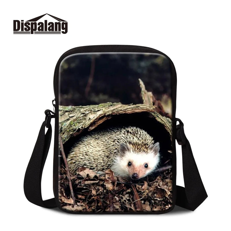 Polyester Hedgehog Messenger Bag for Girls and Women