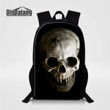 Skull Print College Backpack for Teenagers