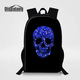 Men Women Backpack Stone Skull Print School Bags For Teenagers