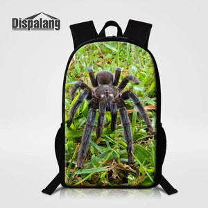 Spider Printing Kids Backpacks Animal School Bags for Teenage College Student
