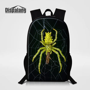 Spider Printing Kids Backpacks Animal School Bags for Teenage College Student