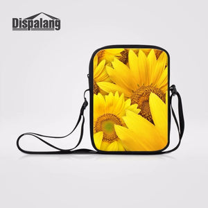 Mini Female Shoulder Bags Famous Crossbody Sunflower Print Messenger Bag