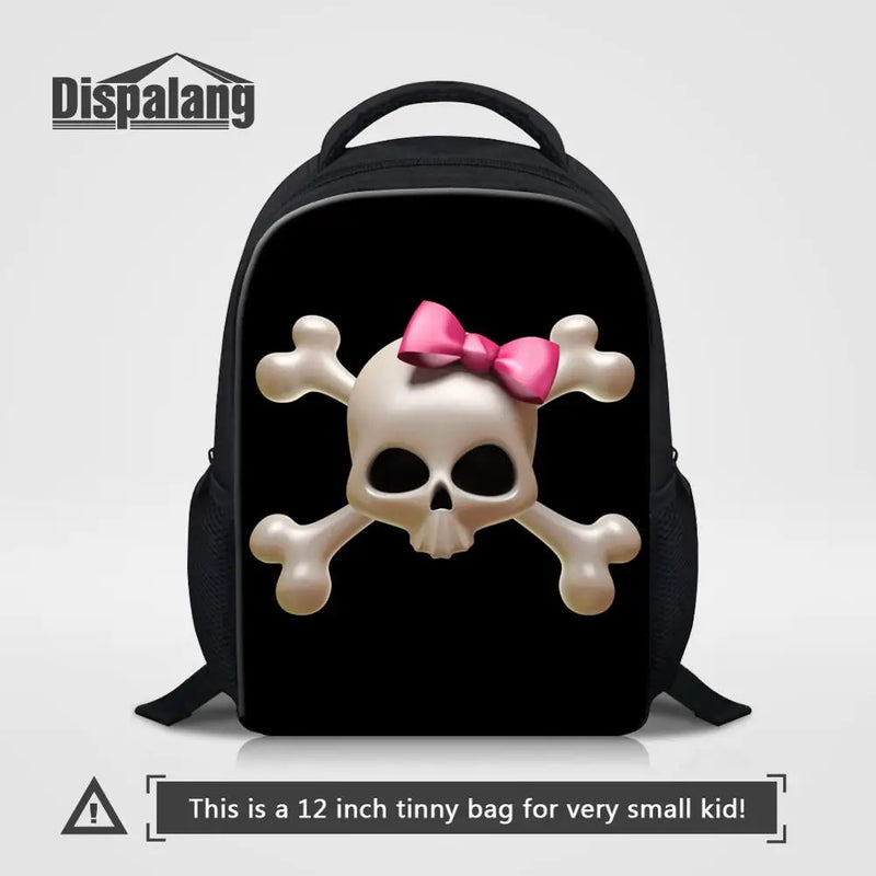 Skull Print Mini School Bag for Kids
