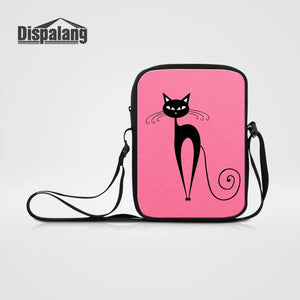 3D Abstract Cat Messenger Bag Pink Crossbody Shoulder Bag For Girl