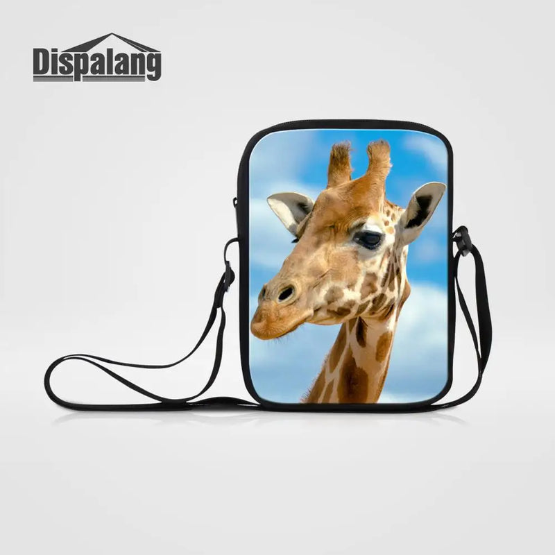Women Messenger Shoulder Bag Giraffe Prints Crossbody Handbag