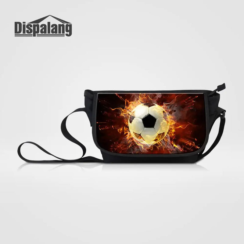 Soccers Footballs Print Mini Cross Body Bag Canvas Messenger Bag