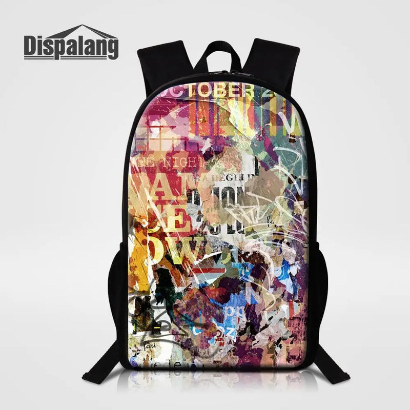 Graffiti Printing Backpacks Large Schoolbag Kids Book Bag Mochila