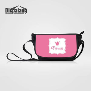 Princess Crown Prints Canvas Messenger Bag for Teen Girls