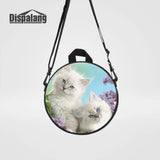 Cat Print Round Backpacks for Kids Small Rucksack