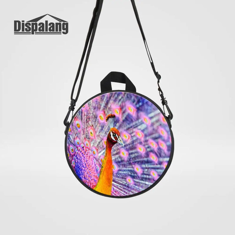 Peacock Printing Mini Backpack for Girls
